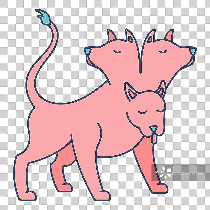 地狱犬怪物扁平图标图片素材