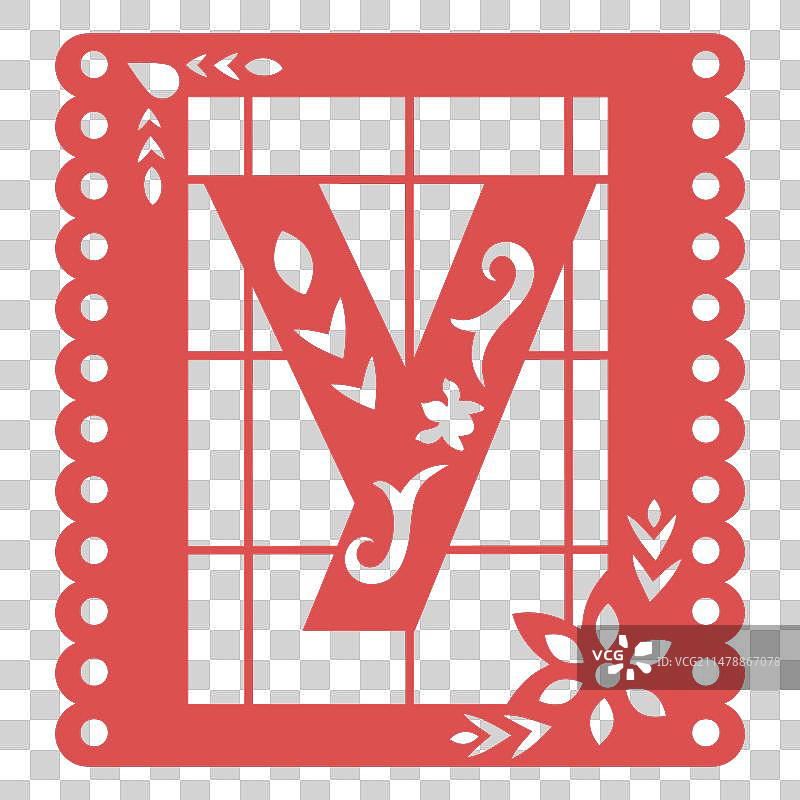 镂空纸花大写字母Y图片素材
