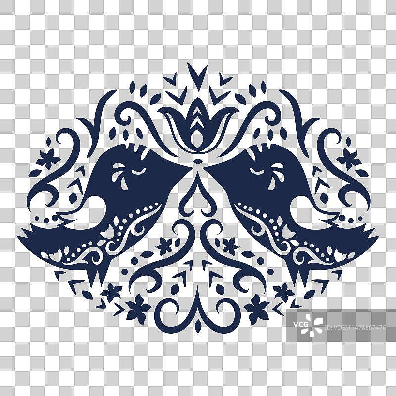 花鸟装饰图案设计图片素材