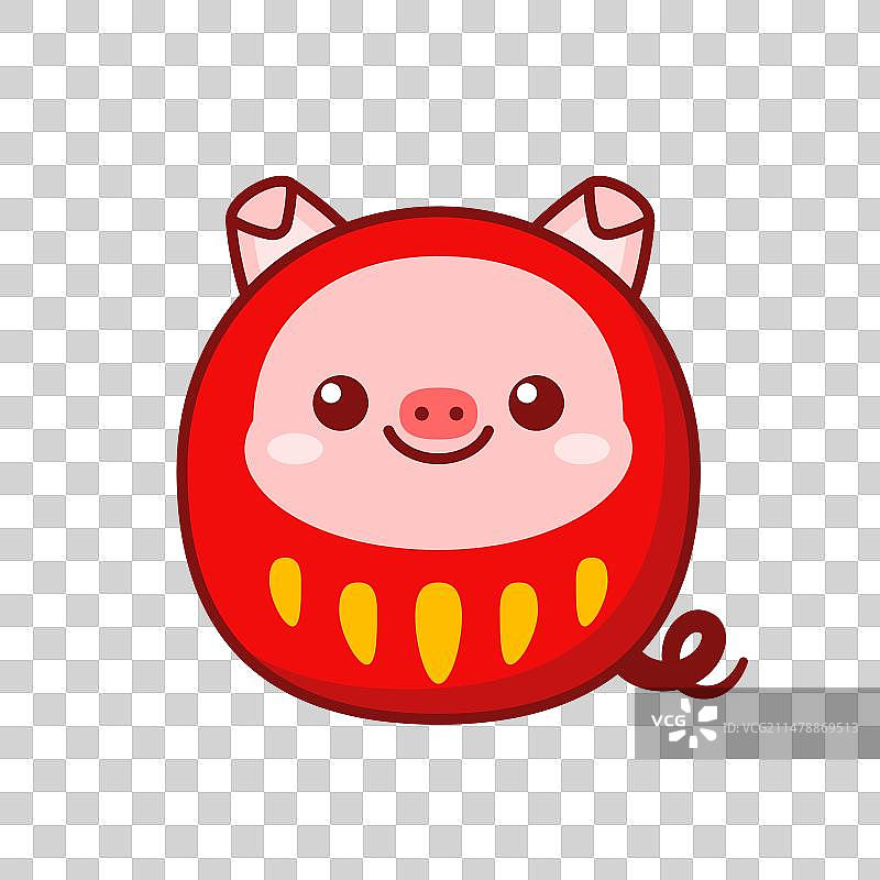 日式达摩猪图片素材