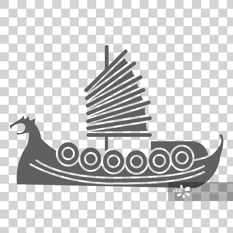 红色帆船盾牌黑色图片素材