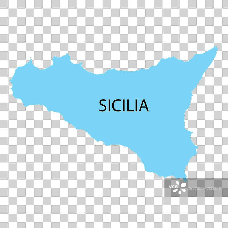 西西里岛地区地图图片素材