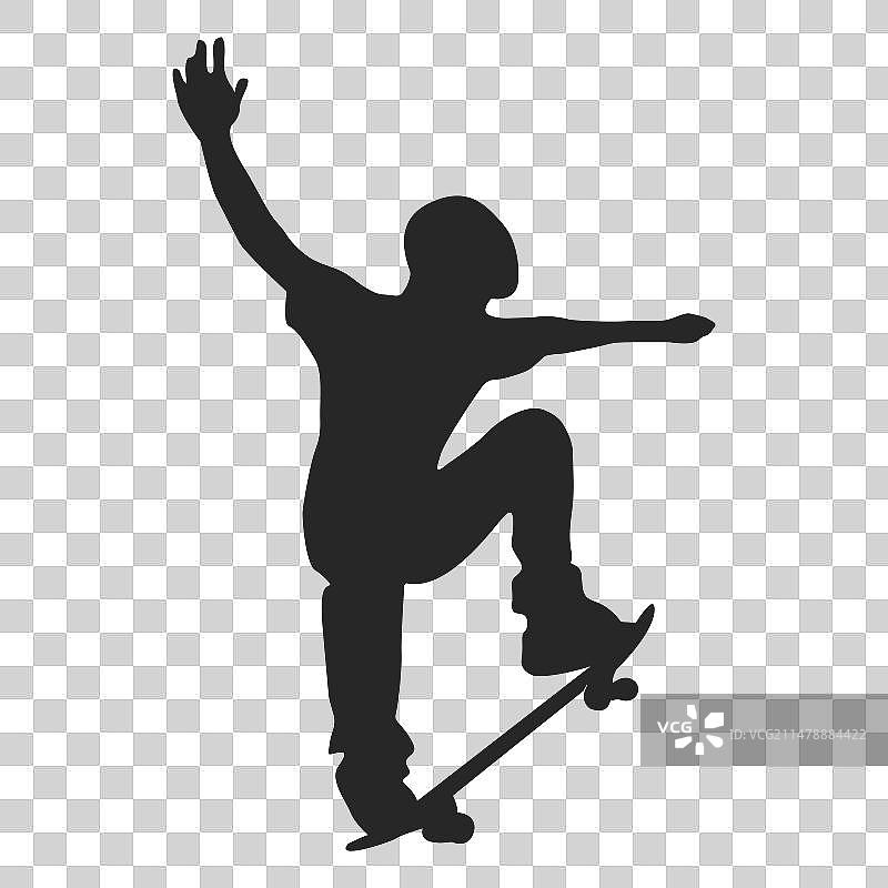 滑板剪影图片素材