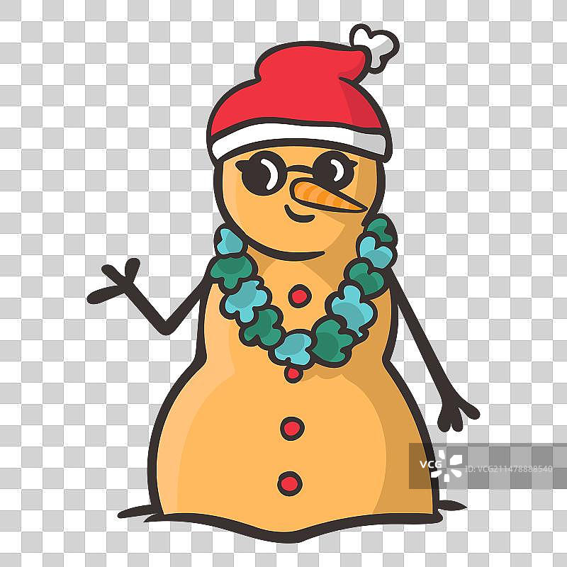 雪人热带风情图片素材