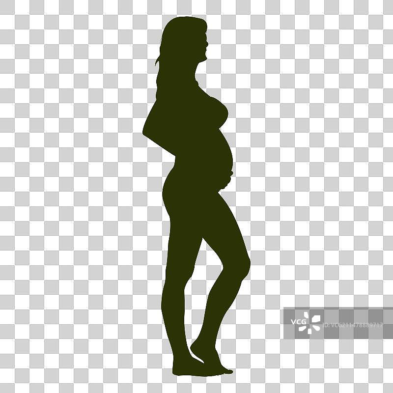 站立的孕妇剪影图片素材