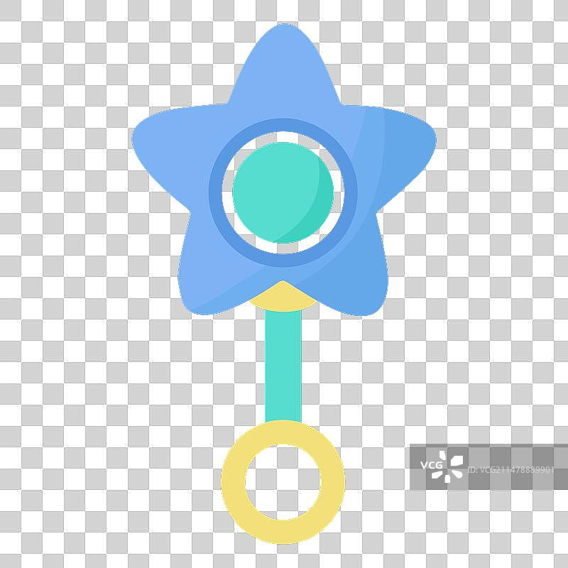 星星摇铃扁平设计图片素材