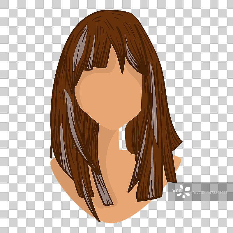 卡通直发女人图片素材