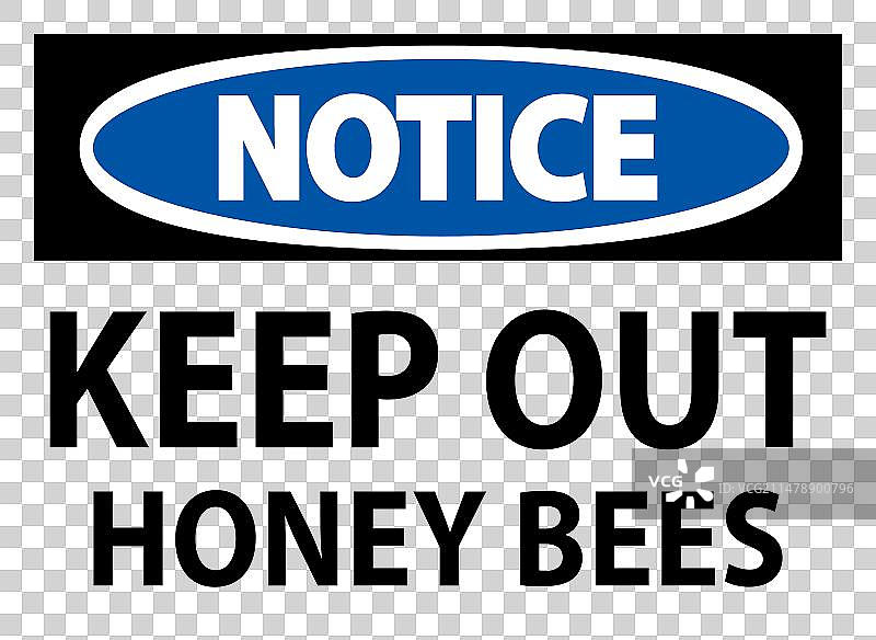 注意标志：请勿靠近 - 蜜蜂图片素材