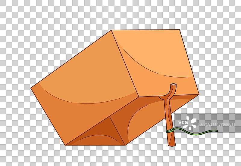 由盒子和木棍机构组成的动物陷阱图片素材