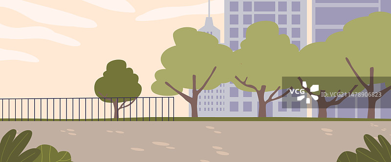 夏季城市空旷街道公园区域图片素材