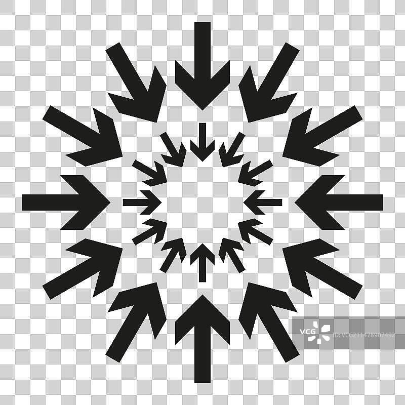 一组箭头指向一个圆圈图片素材