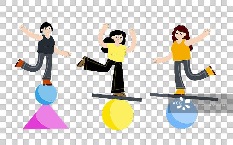 女人在人像上保持平衡图片素材