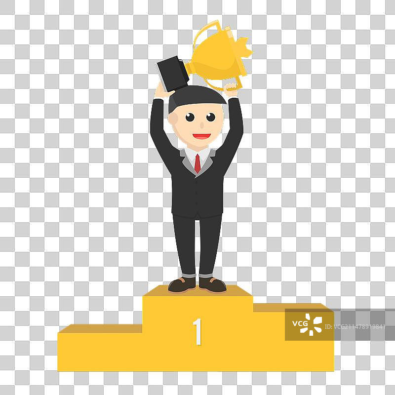 领奖台上的商人获胜者设计图片素材