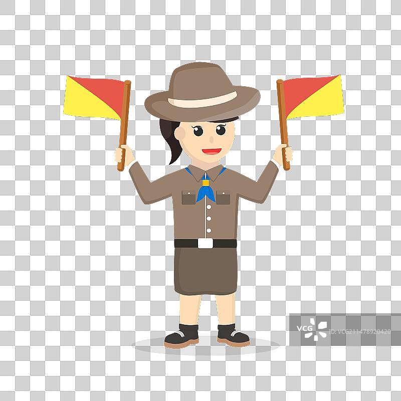 女童子军在做信号设计图片素材