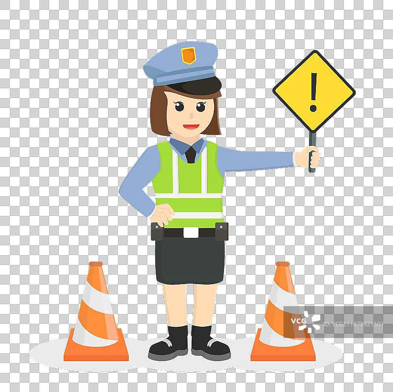 交通女警卡通形象设计图片素材