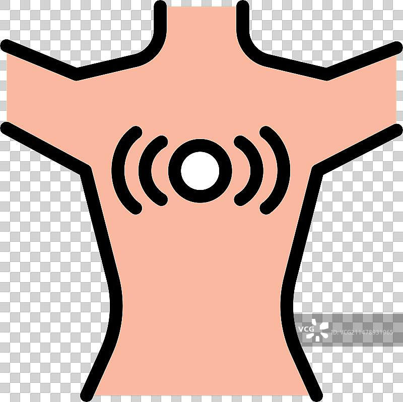 影响肺和心脏的胸痛图标图片素材