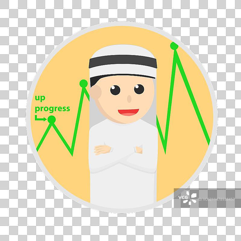 阿拉伯商人与进度圆环图片素材