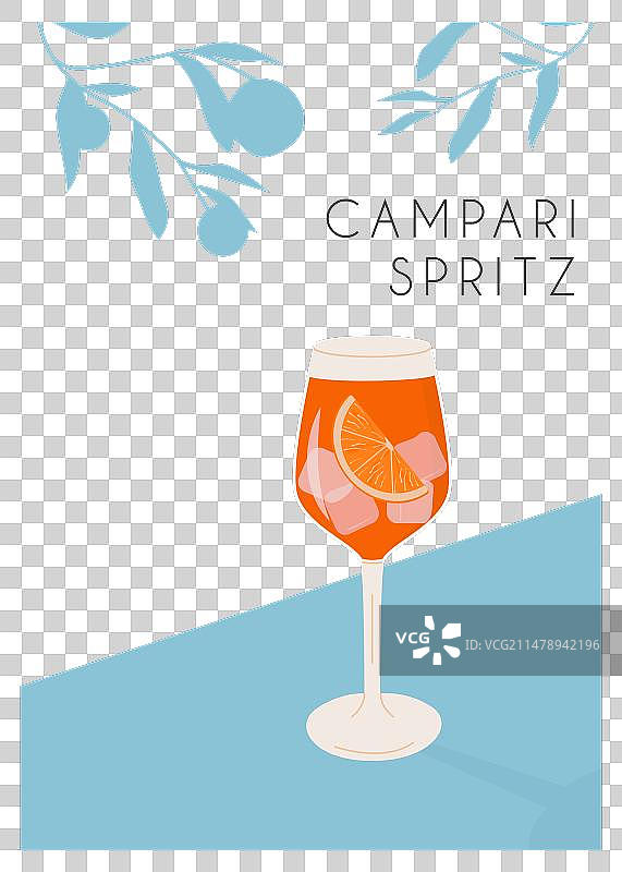 坎帕里斯普雷兹鸡尾酒加冰图片素材