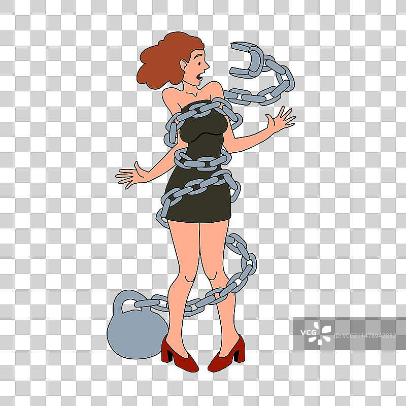 戴钢链的年轻女人图片素材