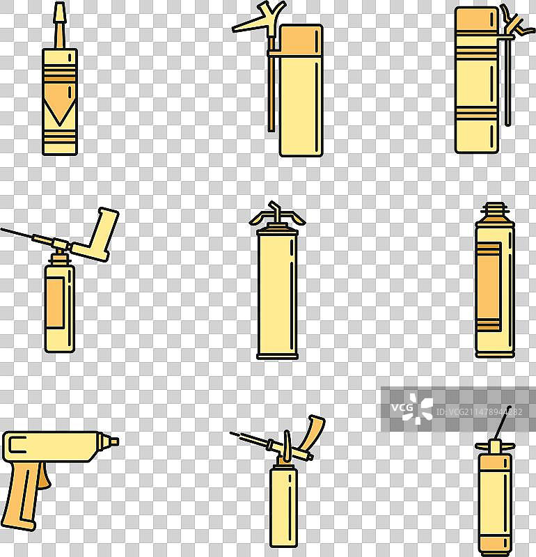 家居聚氨酯泡沫彩色图标图片素材