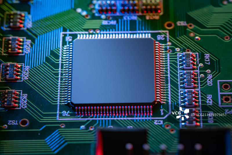 电脑主板芯片集成电路中的CPU，GPU是AI算力图片素材