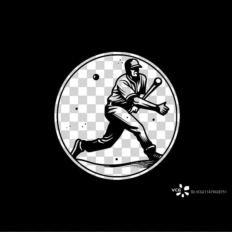 黑白棒球图标图片素材