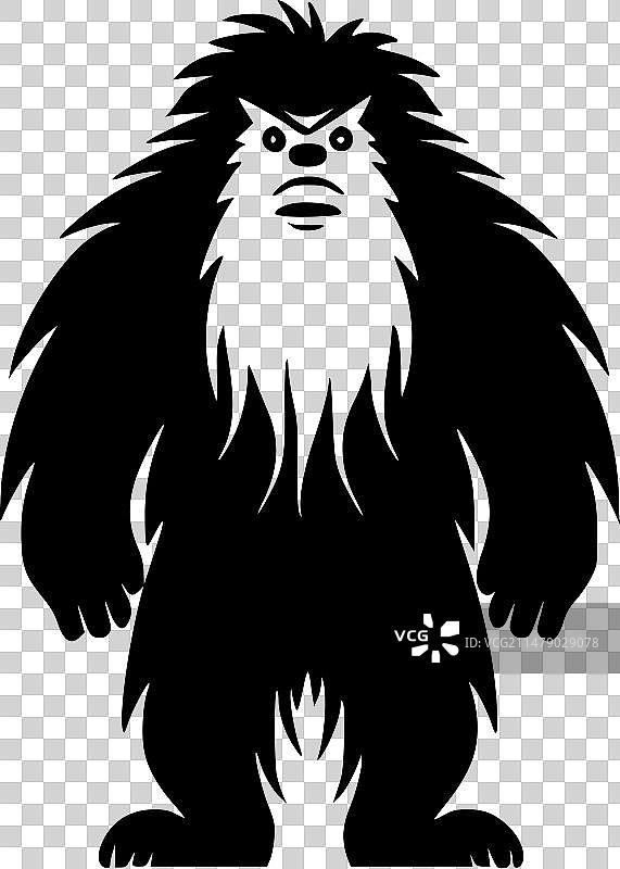 大脚怪（黑白）图片素材