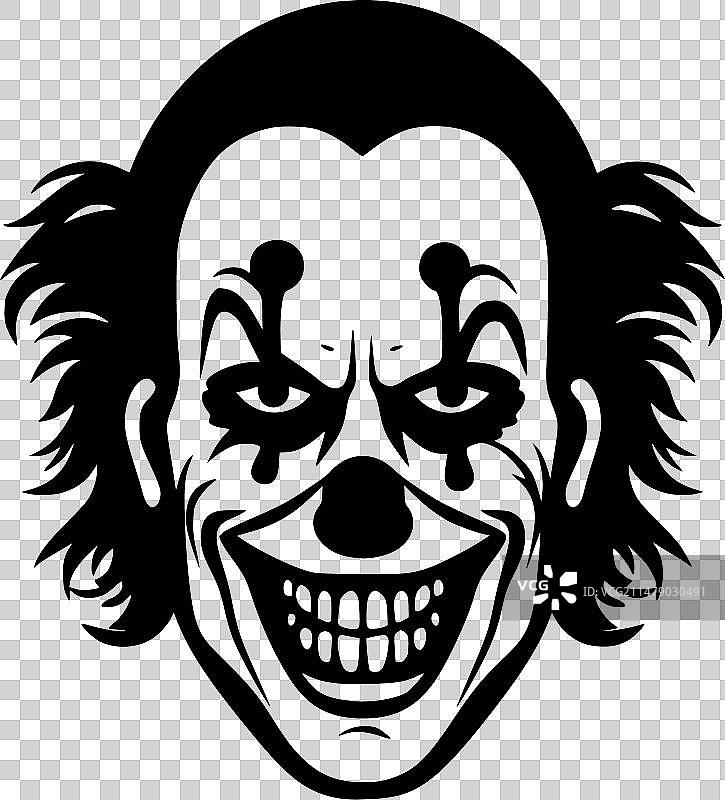 小丑 - 简约扁平风格Logo图片素材