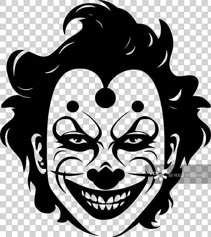 小丑 - 简约剪影图片素材