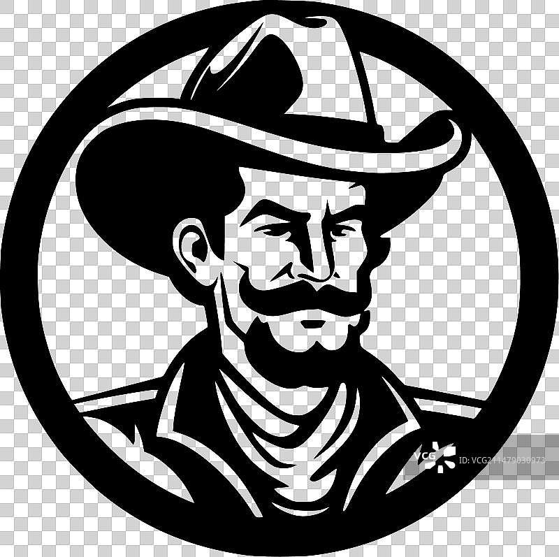 极简牛仔剪影图片素材