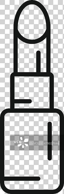 韩国化妆品唇膏图标轮廓图片素材