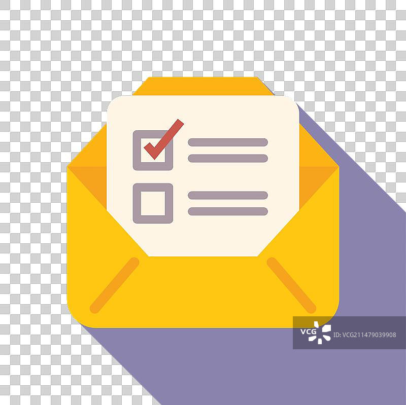 邮件投票站图标（扁平风格，人物投票）图片素材