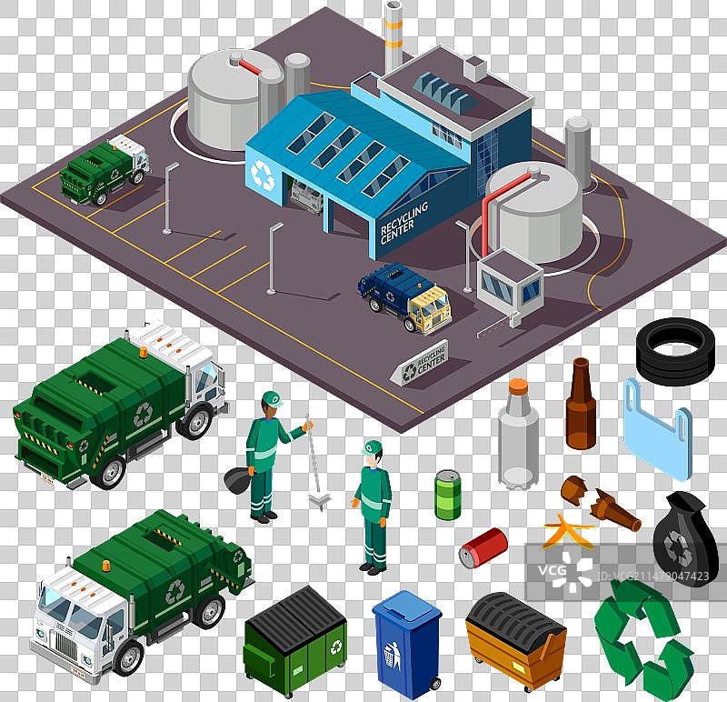 2.5D回收中心设计概念图片素材