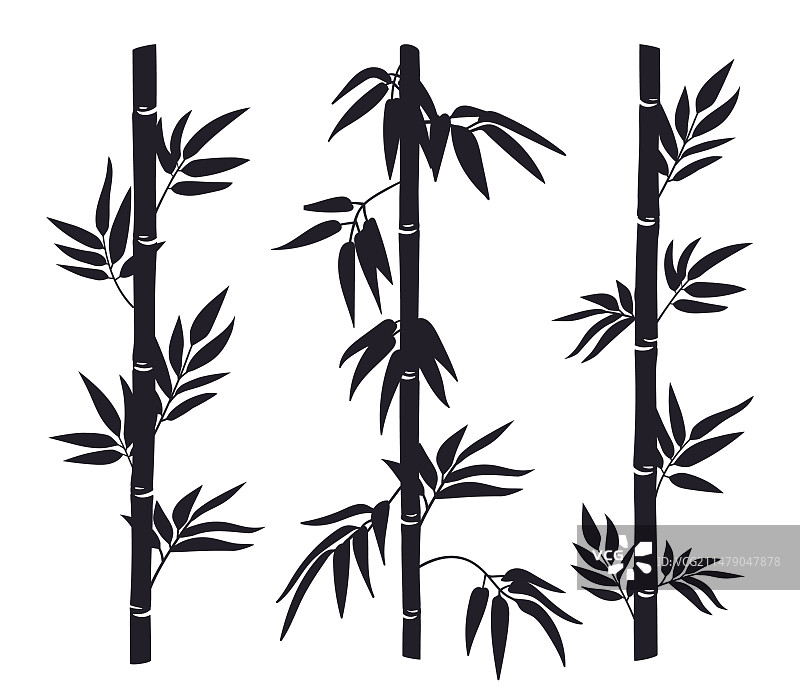 竹竿剪影丛林竹林图片素材