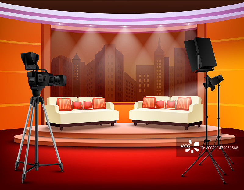 访谈节目演播室内部图片素材
