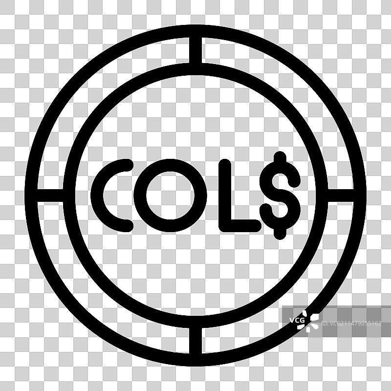 美元硬币轮廓图标图片素材