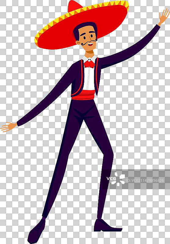 穿着墨西哥传统服装的微笑男人图片素材