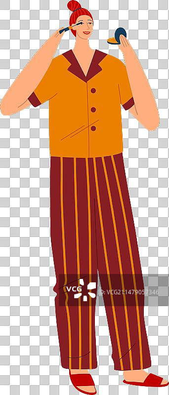 身穿复古服装的年轻红发微笑女人图片素材