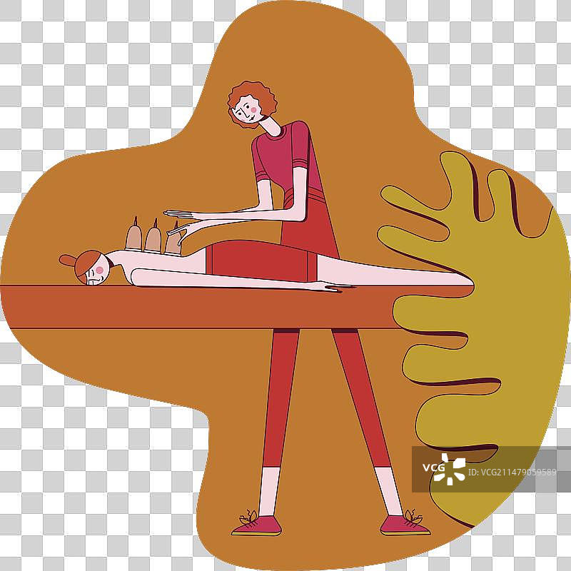 真空拔罐背部按摩水疗图片素材