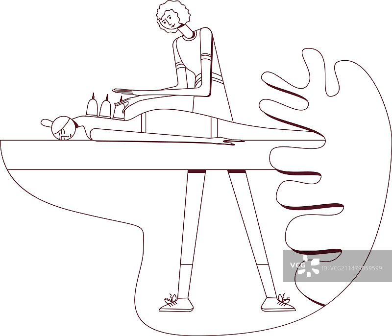 真空拔罐背部按摩轮廓图片素材