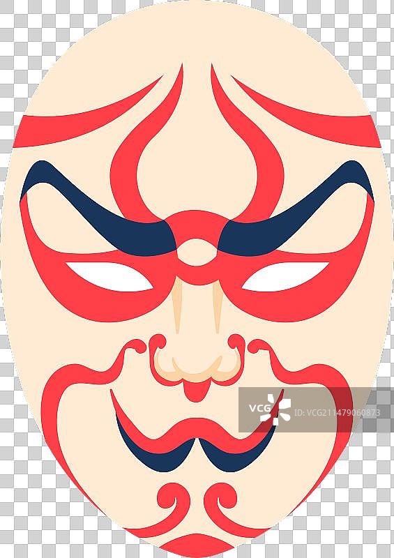 彩色歌舞伎面具（日本传统戏剧）图片素材