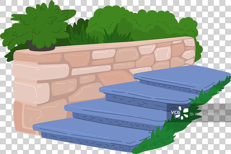 蓝色台阶的石阶图片素材