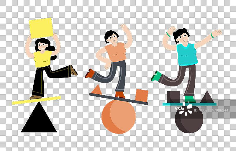 女人在人像上保持平衡图片素材