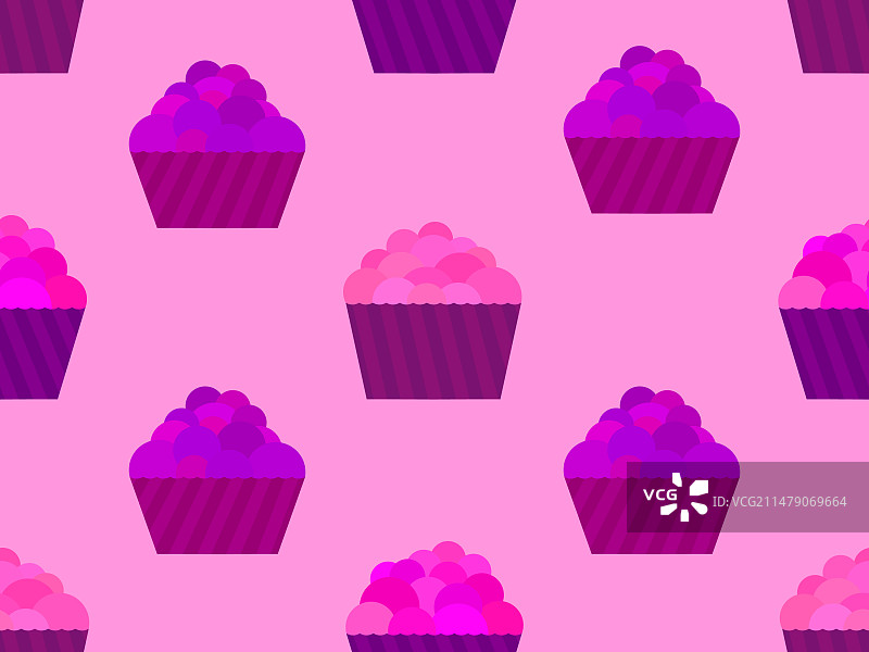 彩色纸杯蛋糕无缝图案图片素材