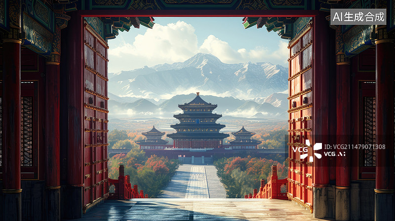 【AI数字艺术】著名旅游景点古代建筑图片素材