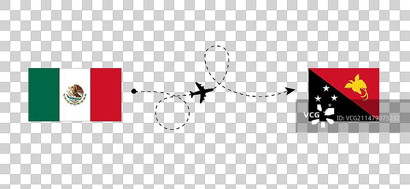 从墨西哥到巴布亚新几内亚的航班和旅行图片素材