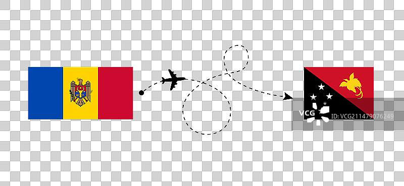 从摩尔多瓦到巴布亚新几内亚的飞行和旅行图片素材