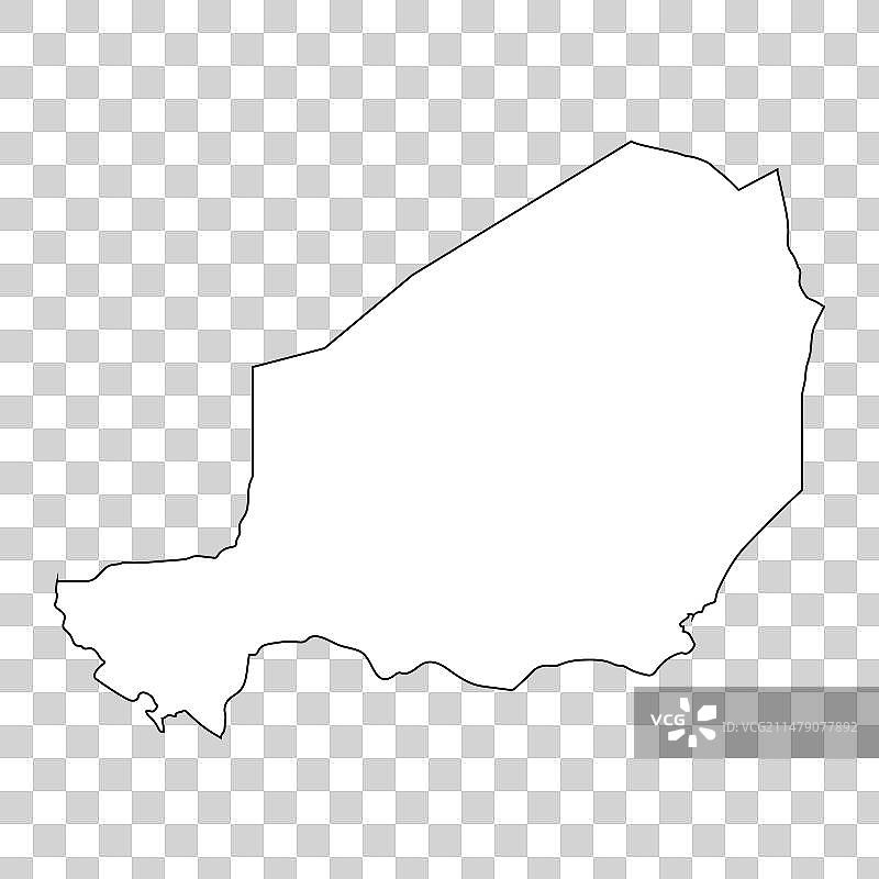 带有边界的高精度尼日尔地图图片素材