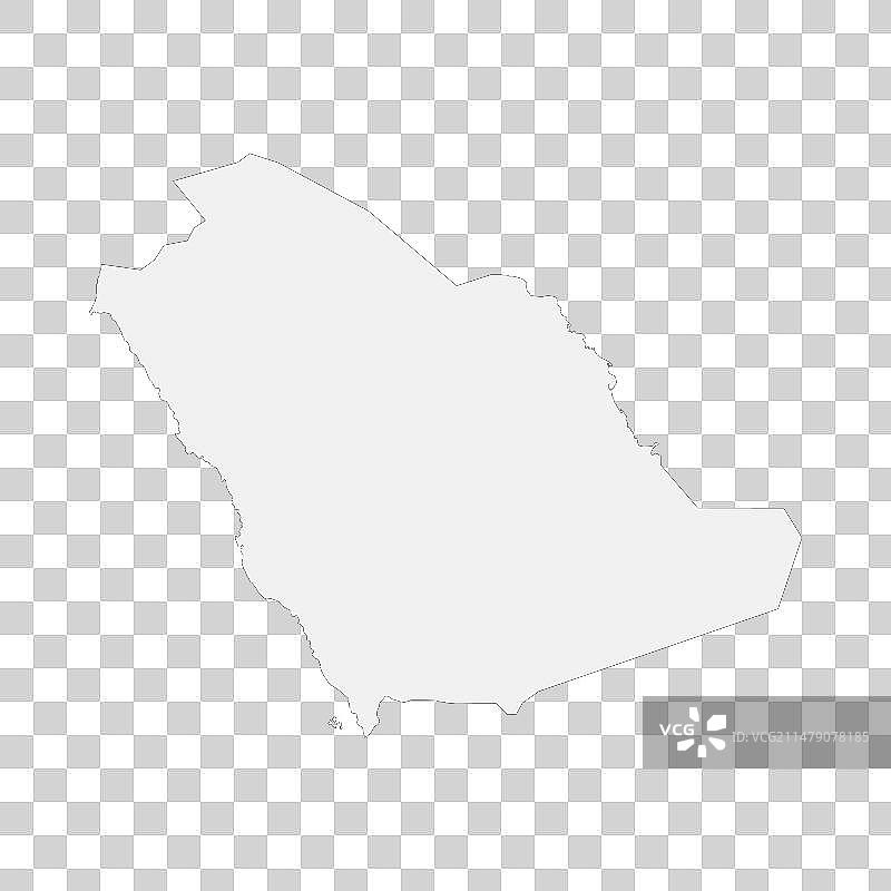 沙特阿拉伯地图（带边界）图片素材