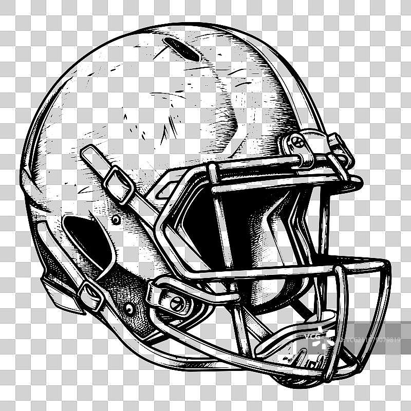 足球头盔标志单色运动设计手绘图片素材